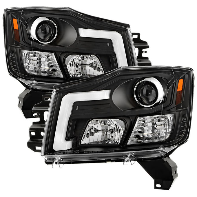 Version 2 Black Projector Headlights <br>05-07 Nissan Armada 04-15 TITAN 2004 Pathfinder Armada