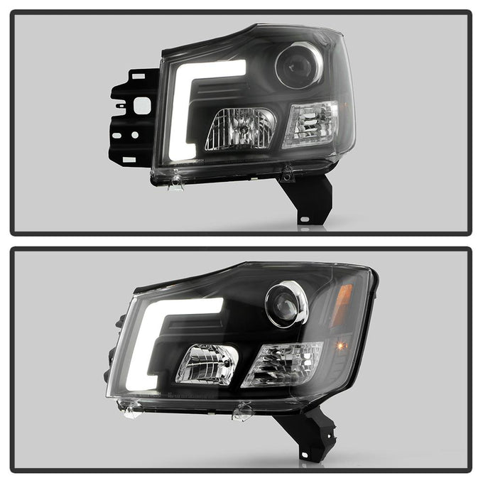 Version 2 Black Projector Headlights <br>05-07 Nissan Armada 04-15 TITAN 2004 Pathfinder Armada