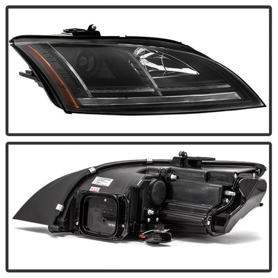 Sequential Turn Signal Black Projector Headlights <br>08-14 Audi TT 08-15 TT Quattro 11-14 TT RS Quattro