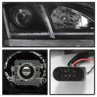 Sequential Turn Signal Black Projector Headlights <br>08-11 Audi TT TT Quattro 11 Audi TT RS Quattro