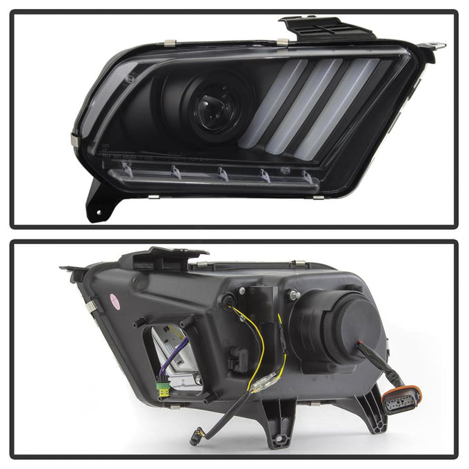 Sequential Turn Signal Black Projector Headlights <br>13-14 Ford Mustang