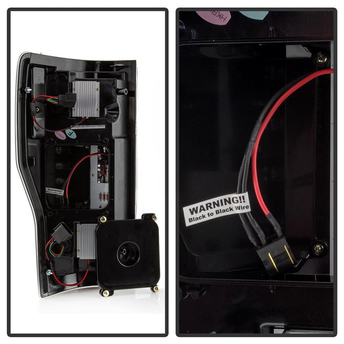 Black LED Tail Lights <br>17-18 Ford F-250 Super Duty