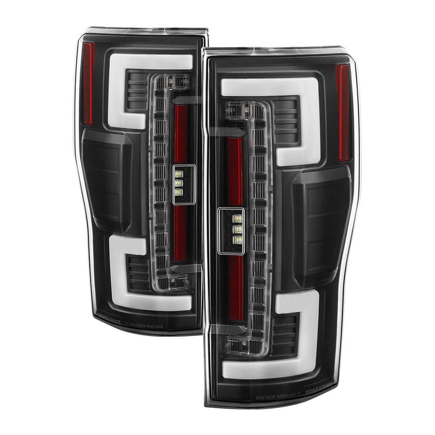 Black LED Tail Lights <br>17-18 Ford F-250 Super Duty