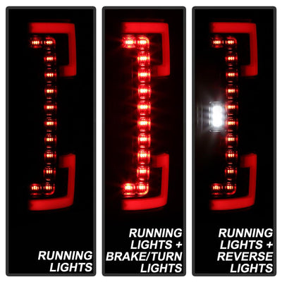 Black LED Tail Lights <br>17-18 Ford F-250 Super Duty
