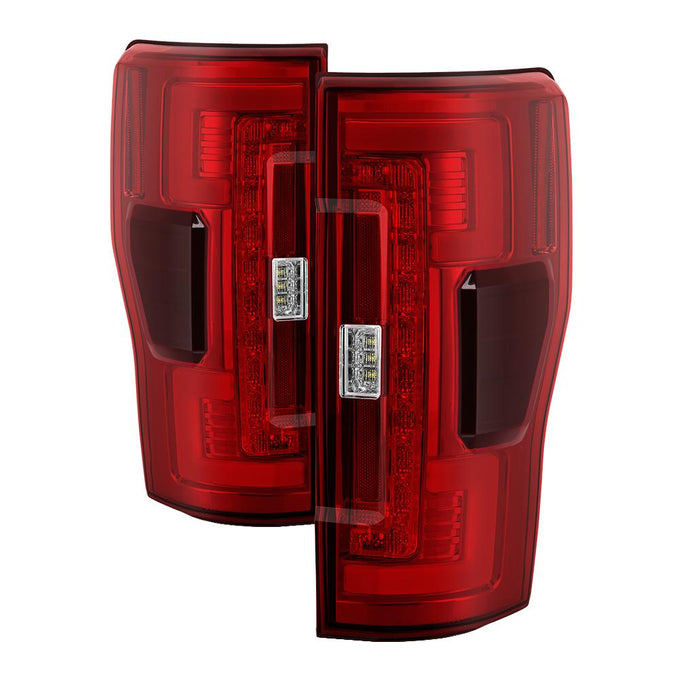 Red Clear LED Tail Lights <br>17-18 Ford F-250 Super Duty