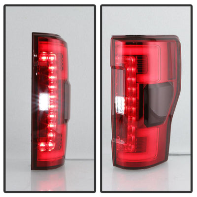 Red Clear LED Tail Lights <br>17-18 Ford F-250 Super Duty