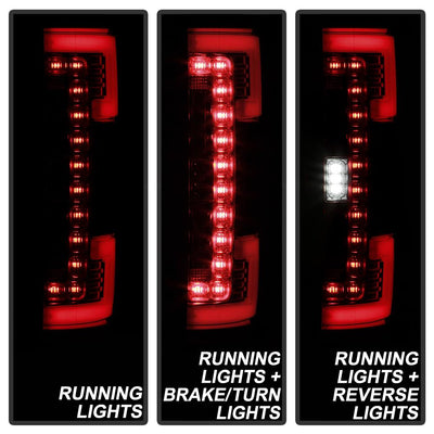 Red Clear LED Tail Lights <br>17-18 Ford F-250 Super Duty