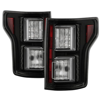 Black LED Tail Lights <br>18-20 Ford F-150