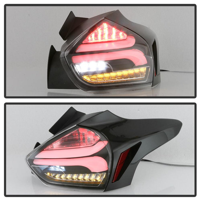 Black LED Tail Lights <br>15-17 Ford Focus