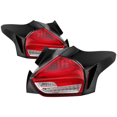 Red Clear LED Tail Lights <br>15-17 Ford Focus