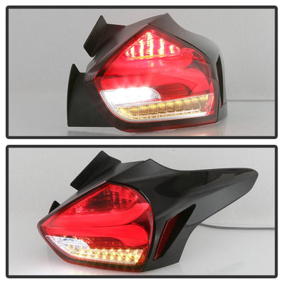 Red Clear LED Tail Lights <br>15-17 Ford Focus