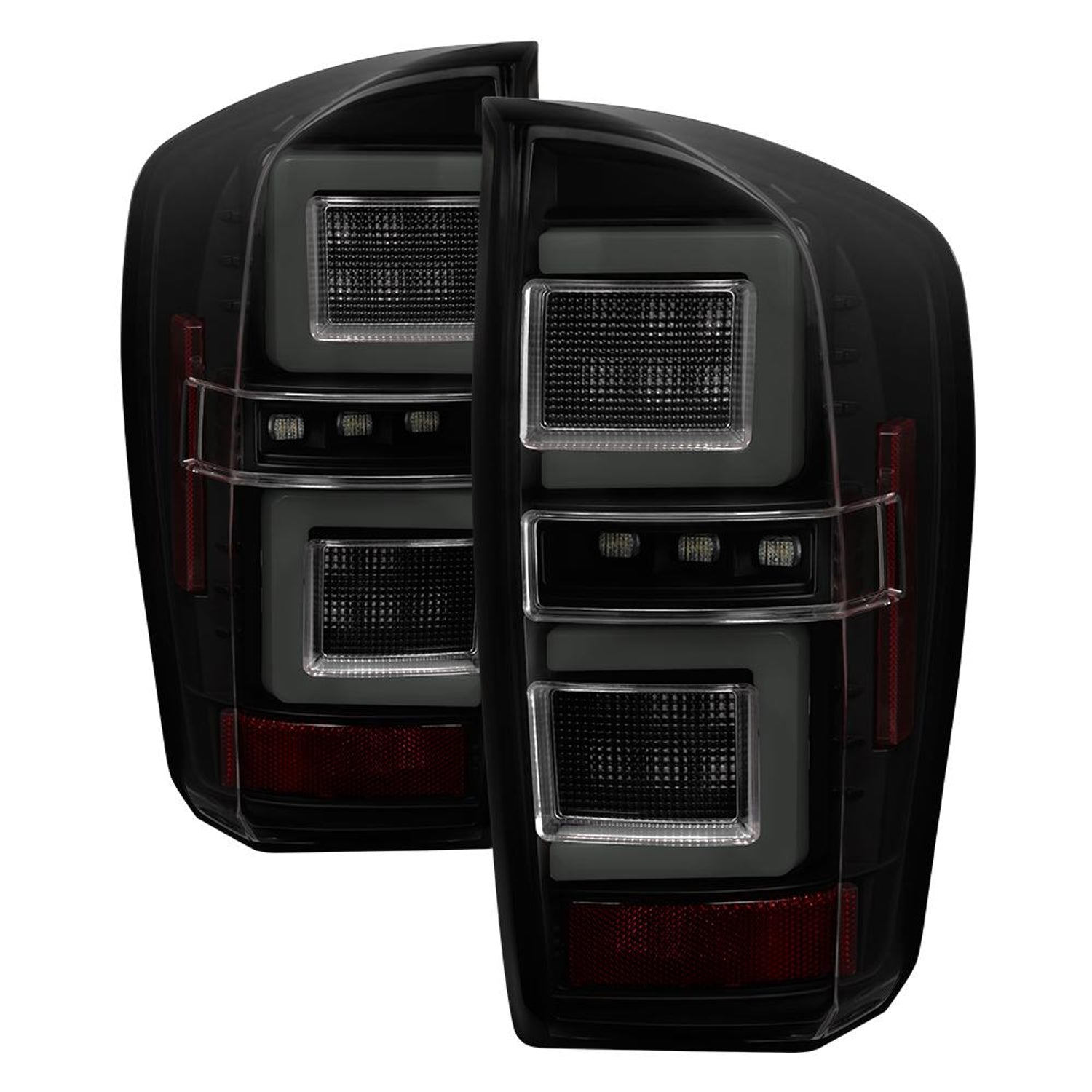 Black Smoke LED Tail Lights <br>16-19 Toyota Tacoma