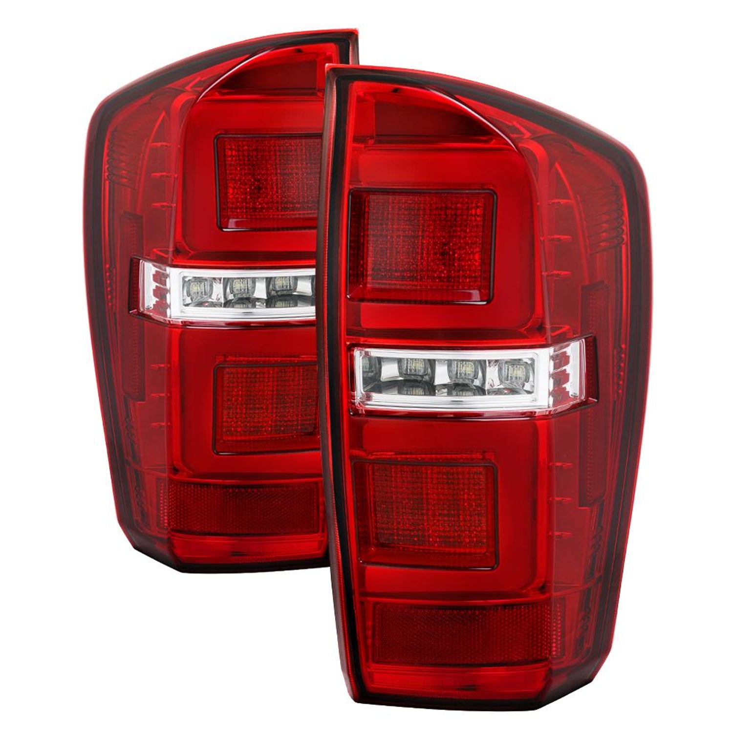 Red Clear LED Tail Lights <br>16-19 Toyota Tacoma