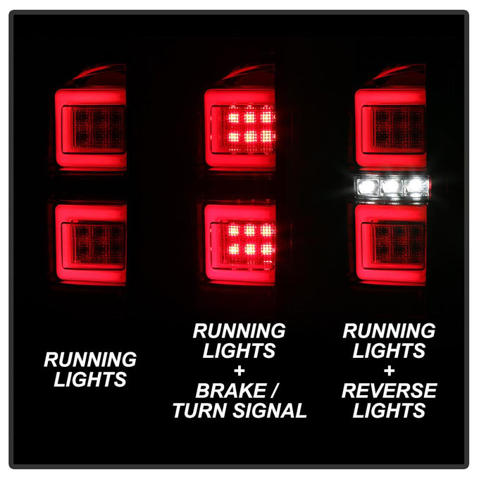 Red Clear LED Tail Lights <br>16-19 Toyota Tacoma