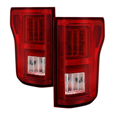 Red Clear LED Tail Lights <br>18-20 Ford F-150