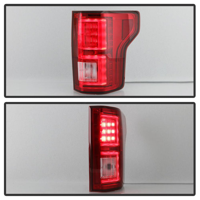 Red Clear LED Tail Lights <br>18-20 Ford F-150