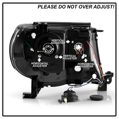 Version 2 Black Smoke Light Bar DRL Projector Headlights <br>05-11 Toyota Tacoma