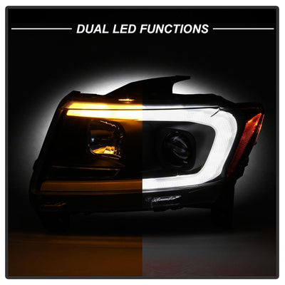 Black Light Bar Projector Headlights <br>11-13 Jeep Grand Cherokee