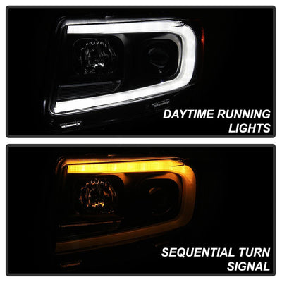 Black Light Bar Projector Headlights <br>11-13 Jeep Grand Cherokee