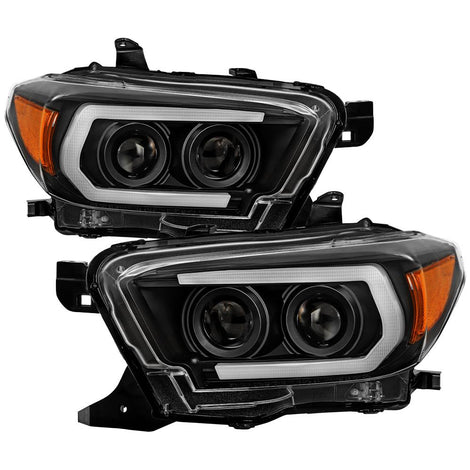 Sequential LED Turn Signal Black Projector Headlights <br>16-22 Toyota Tacoma