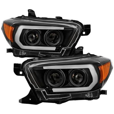 Sequential LED Turn Signal Black Projector Headlights <br>16-22 Toyota Tacoma