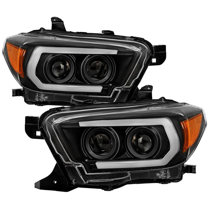 Sequential LED Turn Signal Black Projector Headlights <br>16-22 Toyota Tacoma