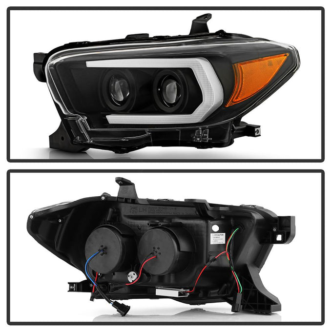 Sequential LED Turn Signal Black Projector Headlights <br>16-22 Toyota Tacoma