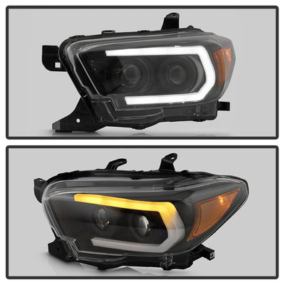 Sequential LED Turn Signal Black Projector Headlights <br>16-22 Toyota Tacoma