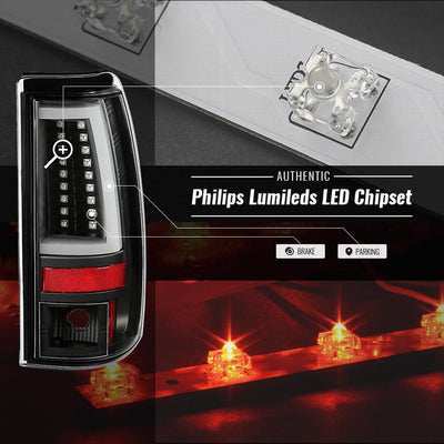 Black LED Tail Lights <br>03-06 Chevy Silverado 1500 2500 2500 HD