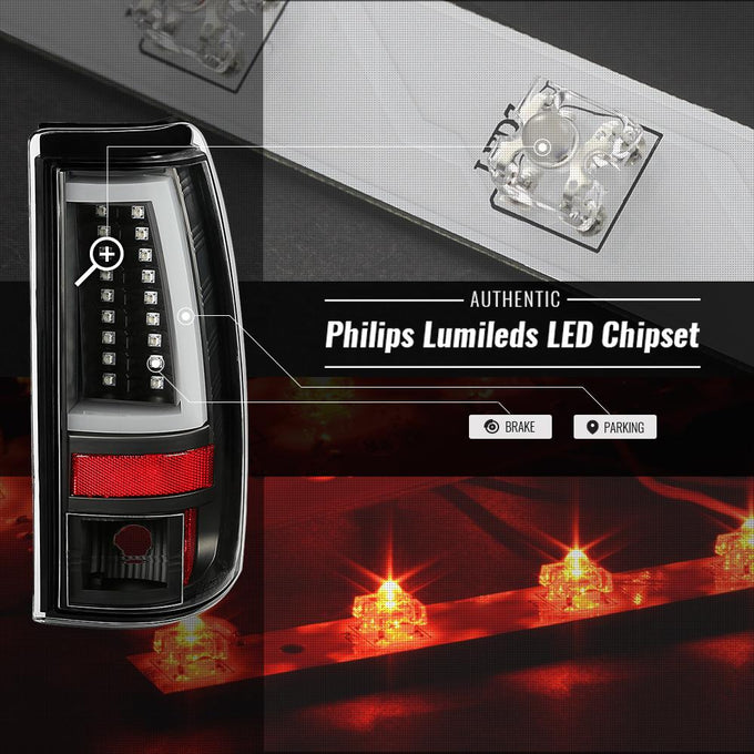 Black LED Tail Lights <br>03-06 Chevy Silverado 1500 2500 2500 HD