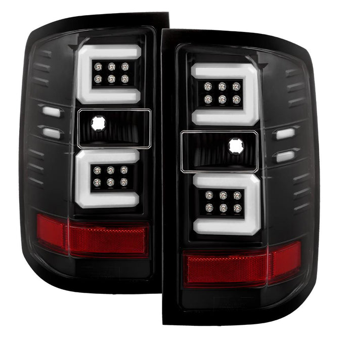 Black LED Tail Lights <br>14-18 Chevrolet Silverado 1500 15-19 2500 HD 3500 HD
