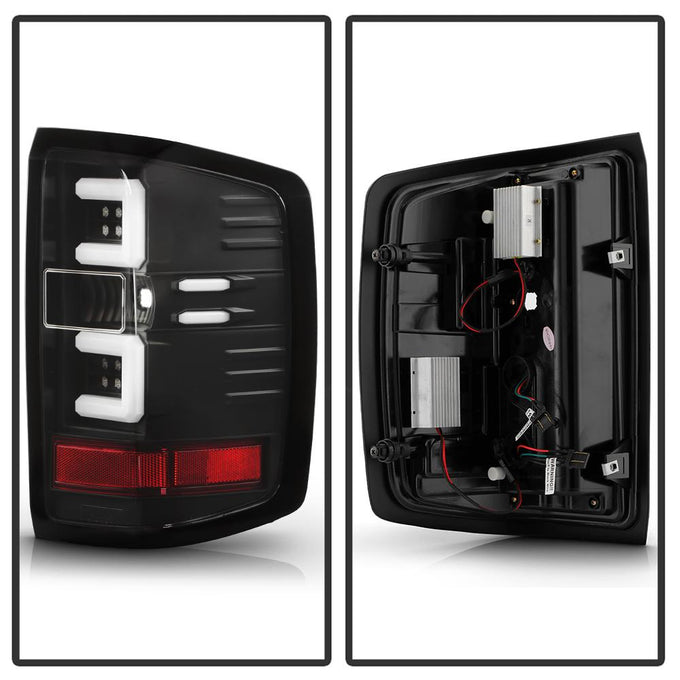 Black LED Tail Lights <br>14-18 Chevrolet Silverado 1500 15-19 2500 HD 3500 HD