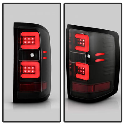 Black LED Tail Lights <br>14-18 Chevrolet Silverado 1500 15-19 2500 HD 3500 HD