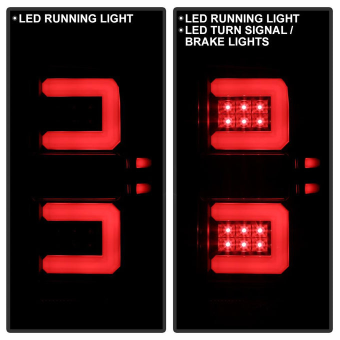 Black LED Tail Lights <br>14-18 Chevrolet Silverado 1500 15-19 2500 HD 3500 HD