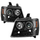 LED Halo Black Projector Headlights <br>07-14 Chevy Avalanche Suburban 1500 2500