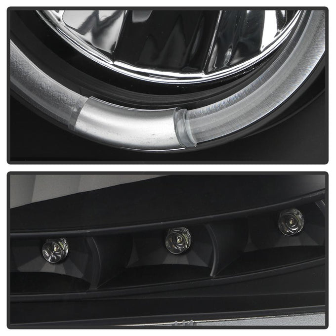 LED Halo Black Projector Headlights <br>07-14 Chevy Avalanche Suburban 1500 2500