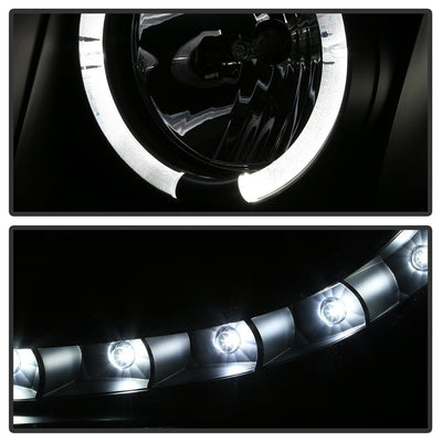 LED Halo Black Projector Headlights <br>07-14 Chevy Avalanche Suburban 1500 2500