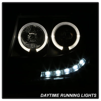 LED Halo Black Projector Headlights <br>07-14 Chevy Avalanche Suburban 1500 2500
