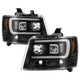 Version 2 Black Light Bar DRL Projector Headlights <br>07-14 Chevy Avalanche Suburban 1500 2500