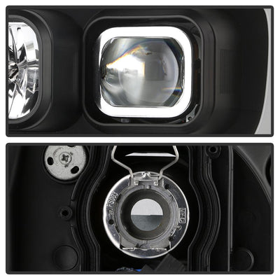 Version 2 Black Light Bar DRL Projector Headlights <br>07-14 Chevy Avalanche Suburban 1500 2500