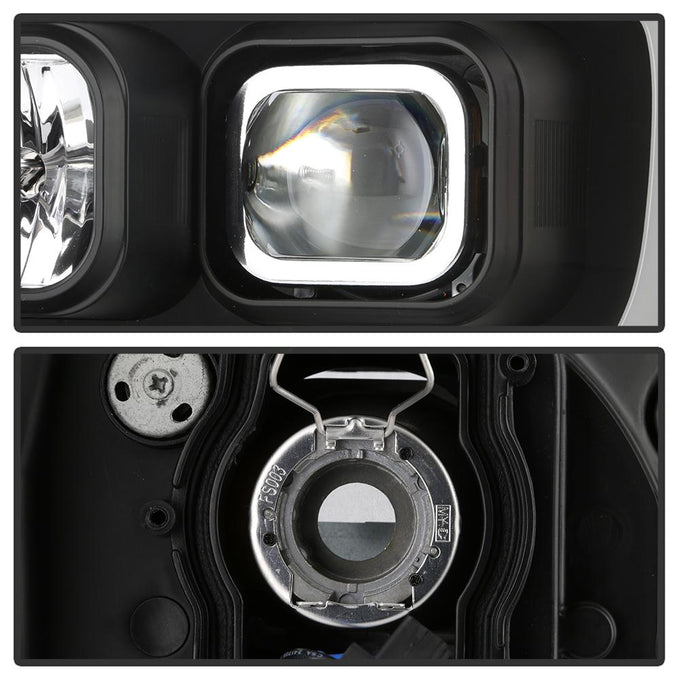 Version 2 Black Light Bar DRL Projector Headlights <br>07-14 Chevy Avalanche Suburban 1500 2500