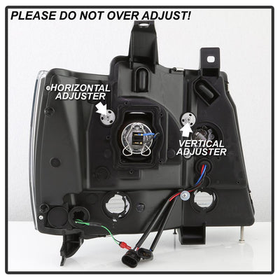 Version 2 Black Light Bar DRL Projector Headlights <br>07-14 Chevy Avalanche Suburban 1500 2500