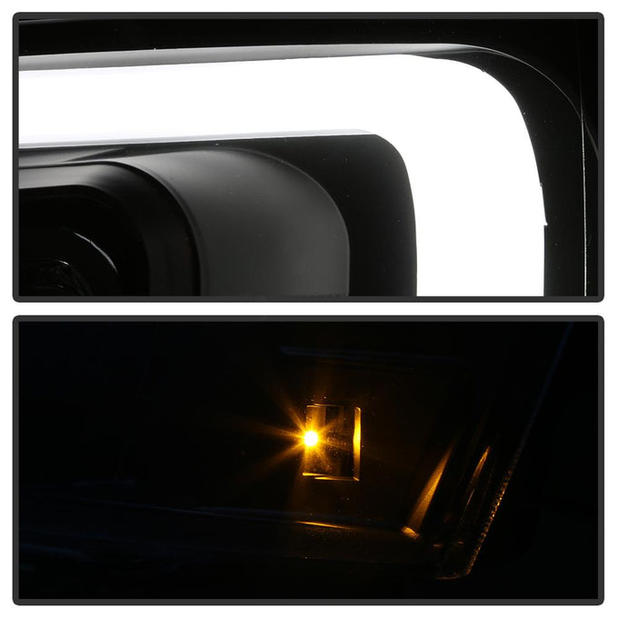 Version 2 Black Light Bar DRL Projector Headlights <br>07-14 Chevy Avalanche Suburban 1500 2500