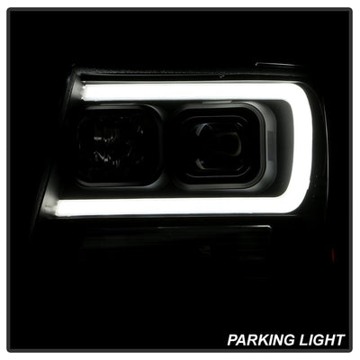 Version 2 Black Light Bar DRL Projector Headlights <br>07-14 Chevy Avalanche Suburban 1500 2500