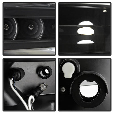 LED Halo Black Projector Headlights <br>08-10 Ford F-250 F-350 F-450 Super Duty