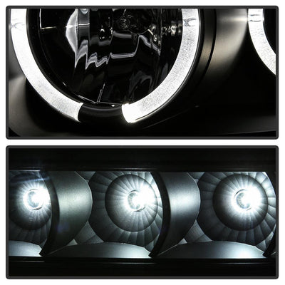 LED Halo Black Projector Headlights <br>08-10 Ford F-250 F-350 F-450 Super Duty
