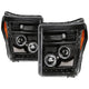 LED Halo Black Projector Headlights <br>11-16 Ford F-250 F-350 F-450 Super Duty