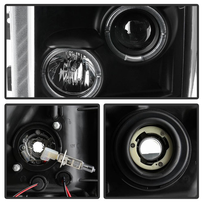 LED Halo Black Projector Headlights <br>11-16 Ford F-250 F-350 F-450 Super Duty