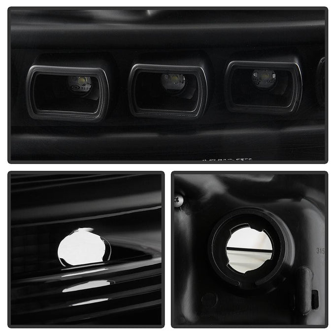 LED Halo Black Projector Headlights <br>11-16 Ford F-250 F-350 F-450 Super Duty