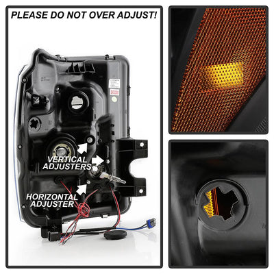 LED Halo Black Projector Headlights <br>11-16 Ford F-250 F-350 F-450 Super Duty